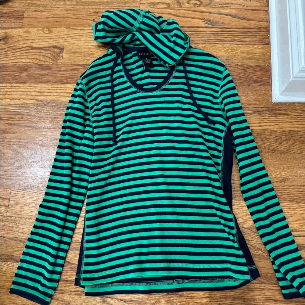 Striped Green and Black Long Sleeve Top